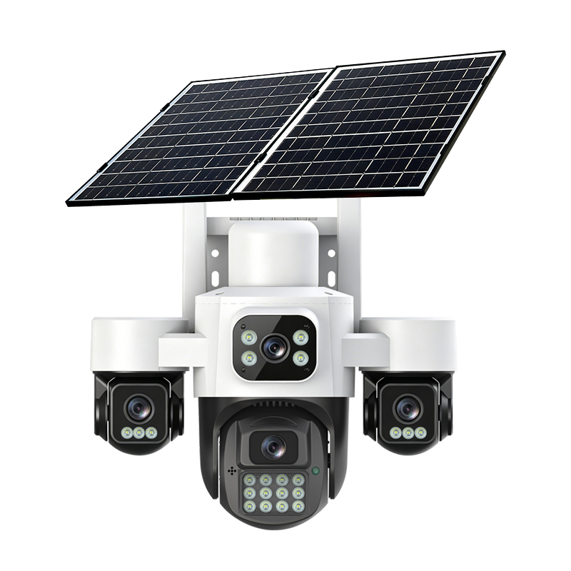 4-Channel Low-Power Solar-Powered 4G Pan-Tilt Rotating CCTV Camera