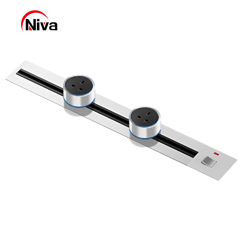 Aluminum Wall Track 60cm Socket UK Removable Trail Power Electrical Multi-functional Track Socket Power Track System