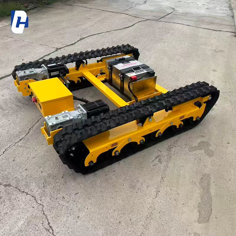 Custom Rubber Track Chassis with Electric Power System High Load and Wear Resistance Ideal for Equipment in Tough Environments
