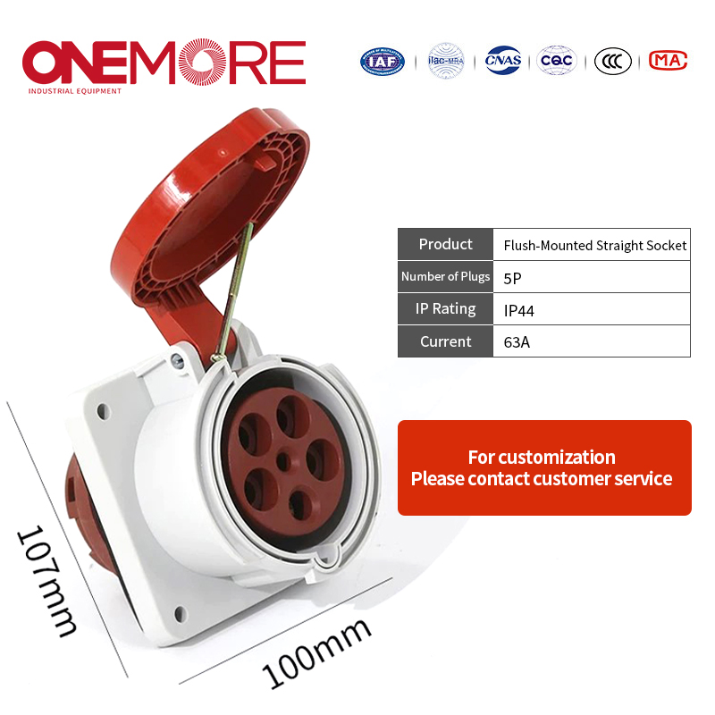 Flush-Mounted Straight Socket: Ideal Wall-Mounted Cee Power Solution