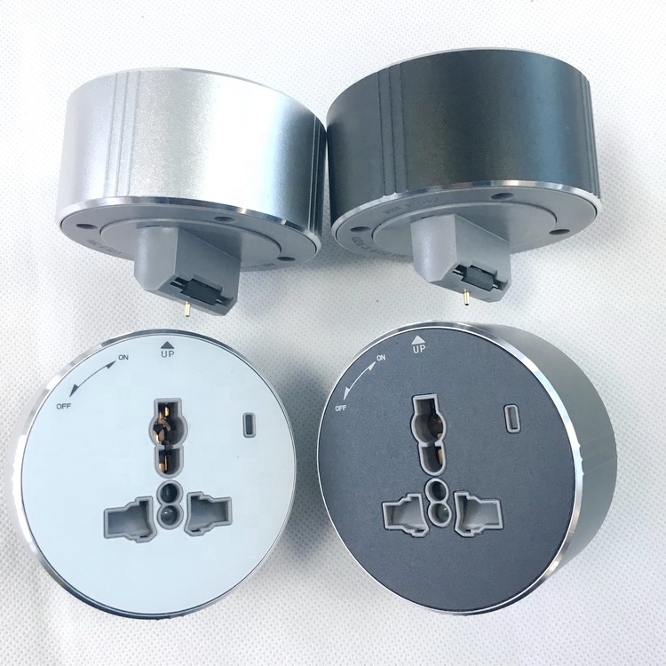 Aluminum Wall Track Socket Embedded Orbital EU Movable Modular Power Track Socket Desktop Electrical Socket Track with USB CE