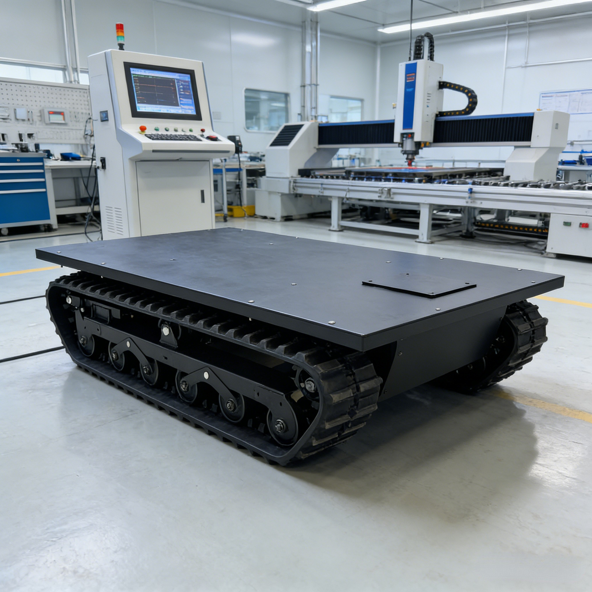 Electric Powered Remote Control Tracked Undercarriage Heavy Duty Crawler Chassis Load Capacity PLC Core Components RUIBOTE Brand