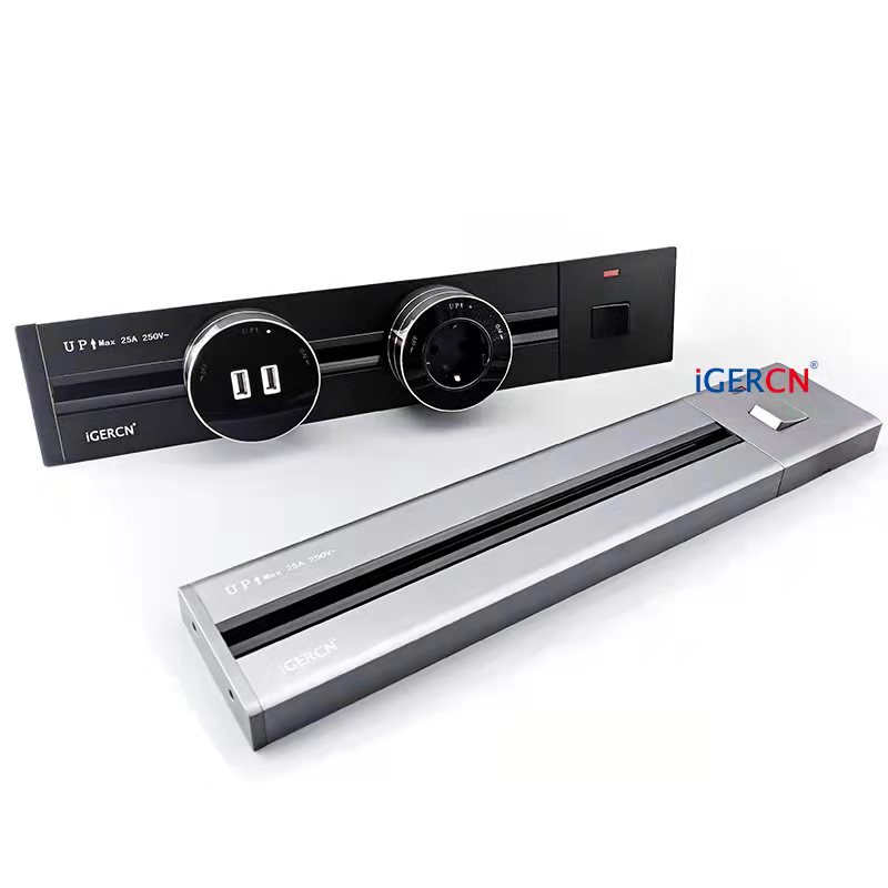 Movable Industrial Kitchen Concealed DIN Rail Power Socket Track