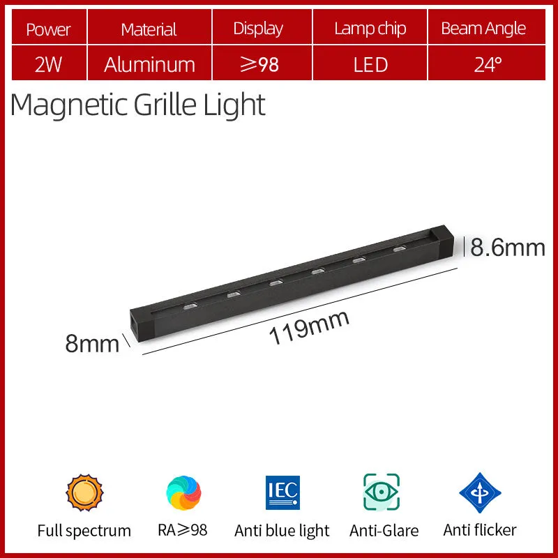 DC 12V Mini Magnetic LED Shelf Lighting LED Cabinet Track Light
