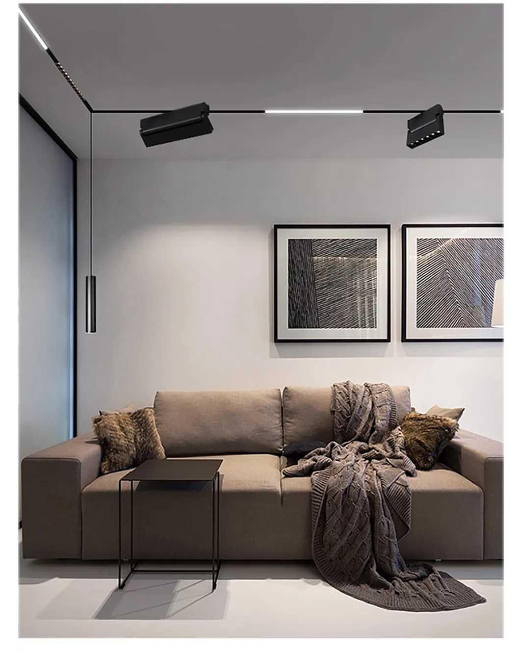 Modern Foldable Recessed Mounted Aluminum Grille Light Track Lighting