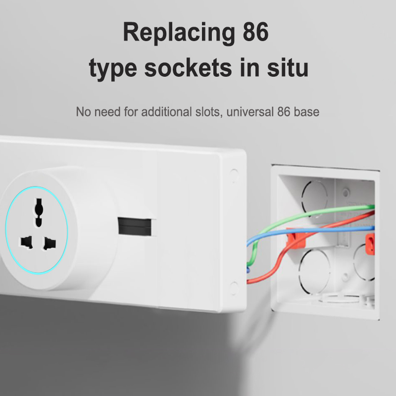 2025 32A Popular Waterproof Dustproof Wall-Mounted Rail Socket Plastic Furniture Kitchen Track with 2 USB a Output Ports