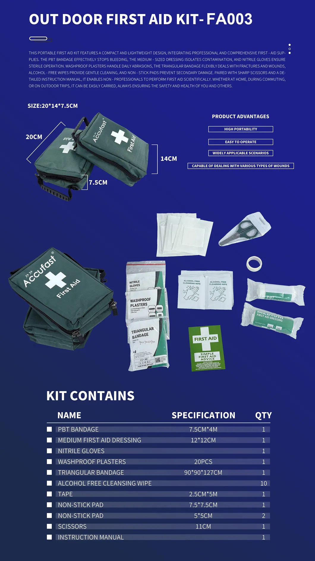 Outdoor Survival First Aid Kit