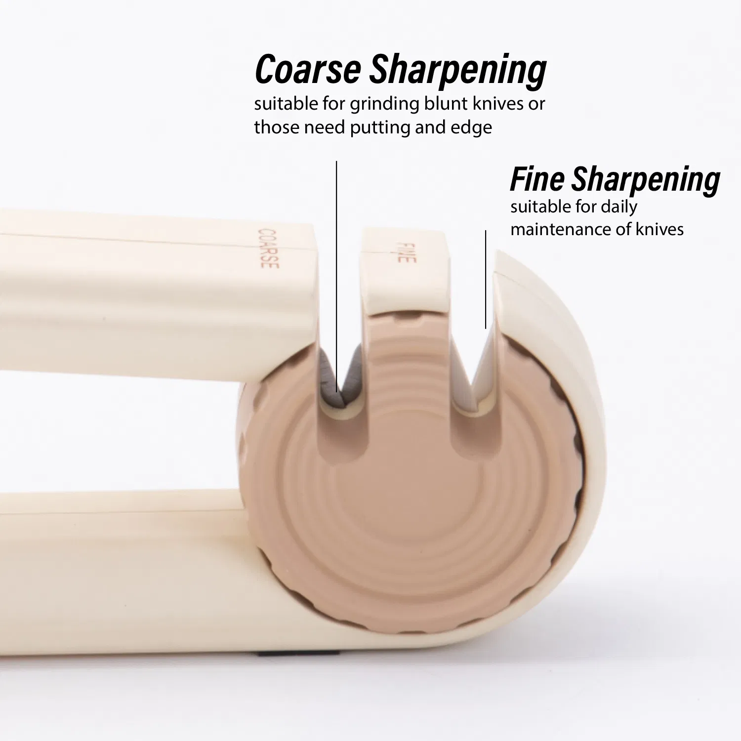 All-in-One Knife Sharpener Coarse Fine Ergonomic Ring Grip Compact Sharpening Device