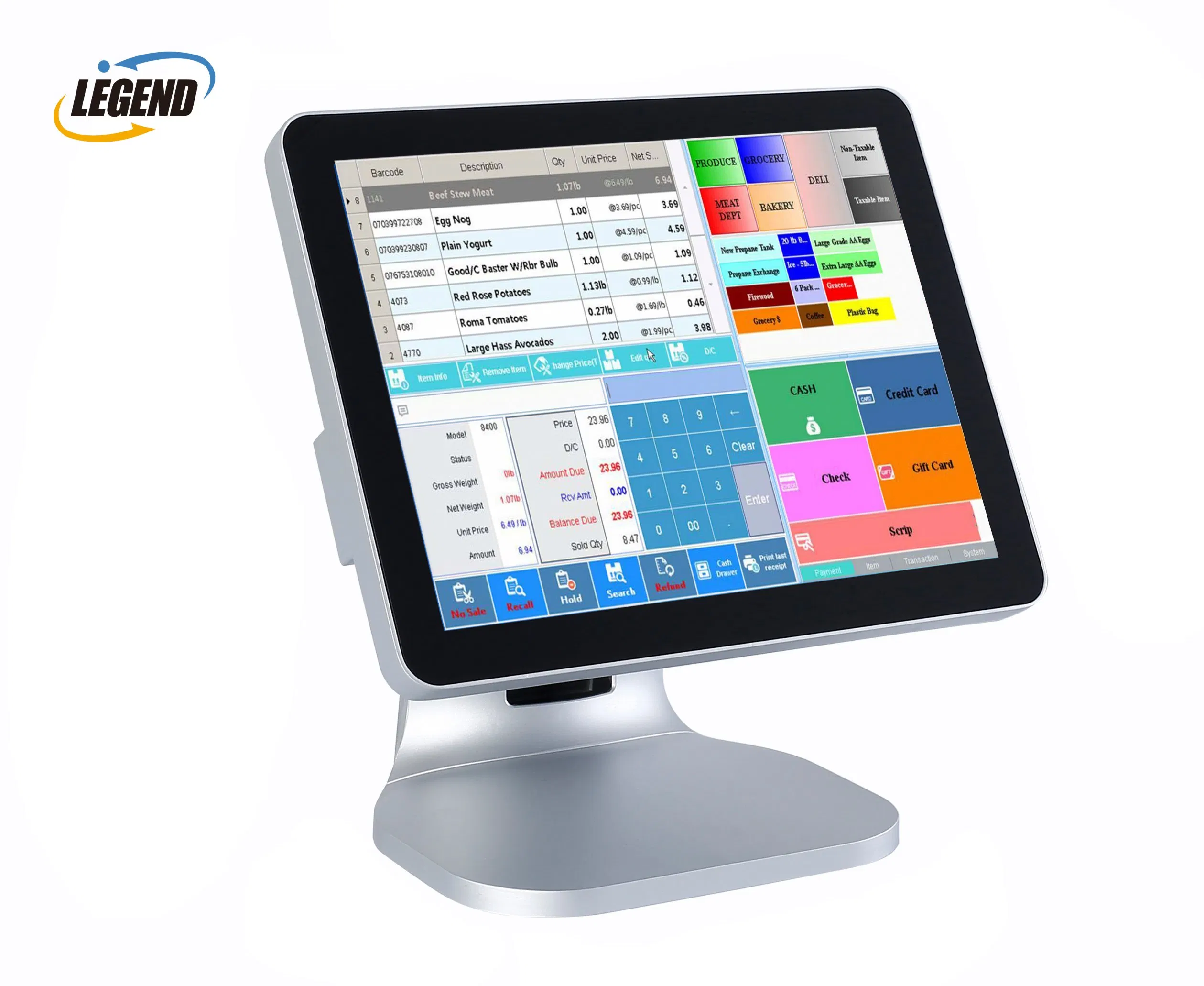 Window Version Kingston Memory 15" Point of Sale Touch Screen POS Device in Silver Color