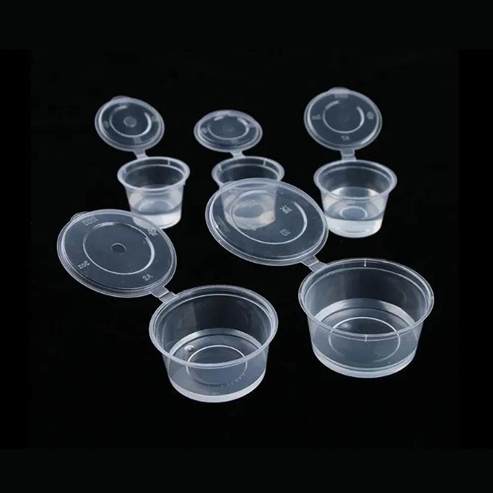 Round Design 1.5 Oz Disposable Plastic Takeaway One-Piece Sauce Container