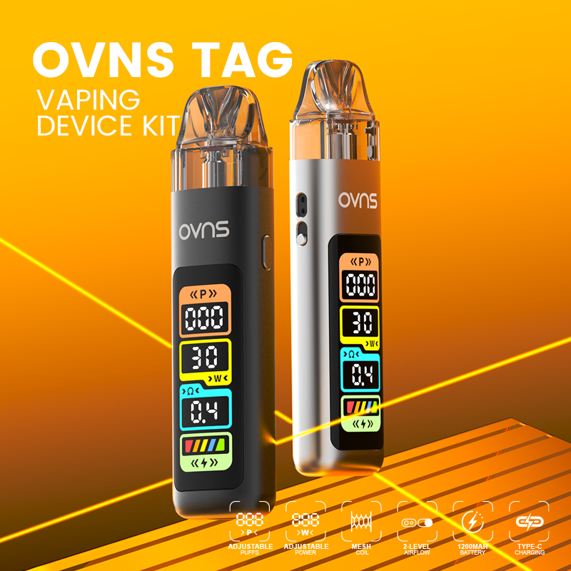 Ovns Tag Best E-Cigarette 2ml Refillable cartridge Vape Pod Systems with Compatible G3 Pod Features