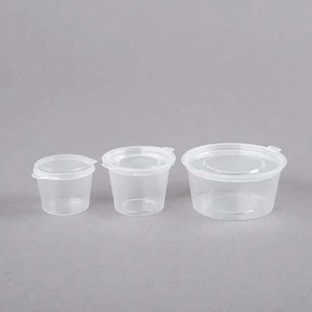 Round Design 1.5 Oz Disposable Plastic Takeaway One-Piece Sauce Container