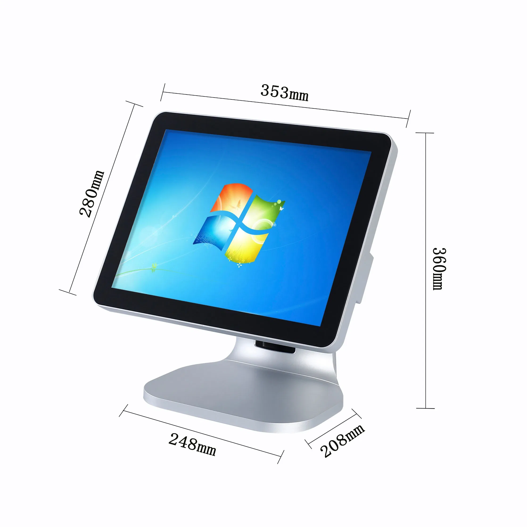 Window Version Kingston Memory 15" Point of Sale Touch Screen POS Device in Silver Color