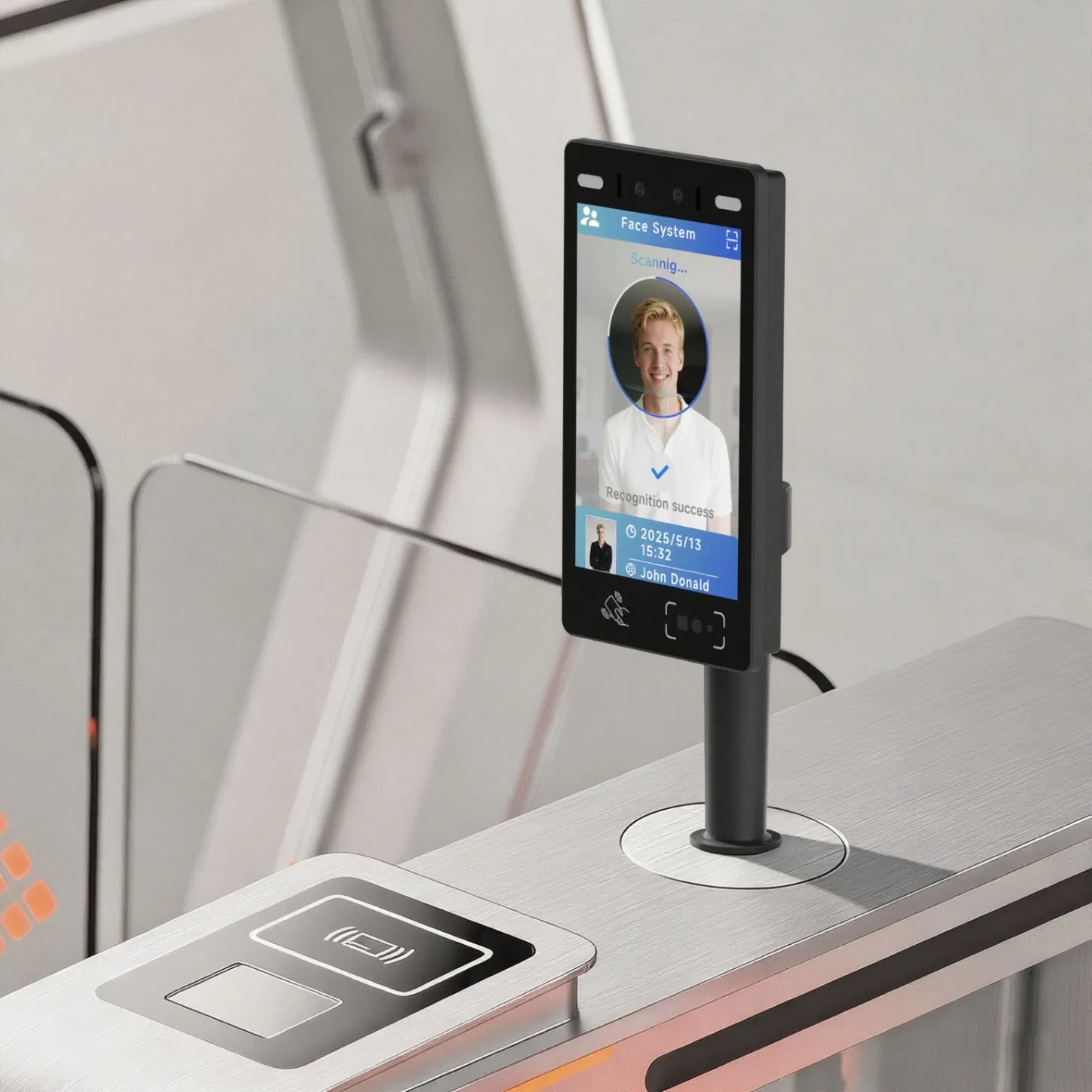 Suntek API/Sdk 8 Inch Facial Recognition Enable Figerprint Access Control Device with Qr Code and Bluetooth for Apartment