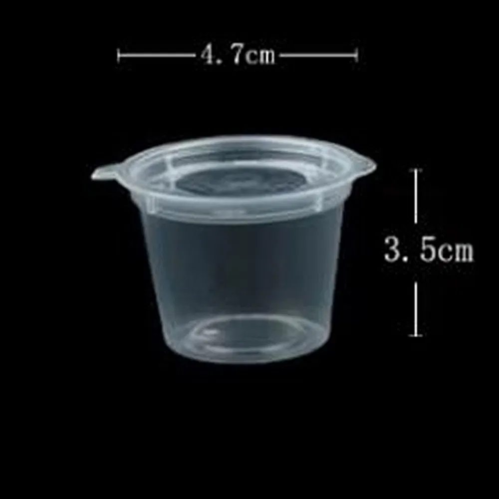 Round Design 1.5 Oz Disposable Plastic Takeaway One-Piece Sauce Container