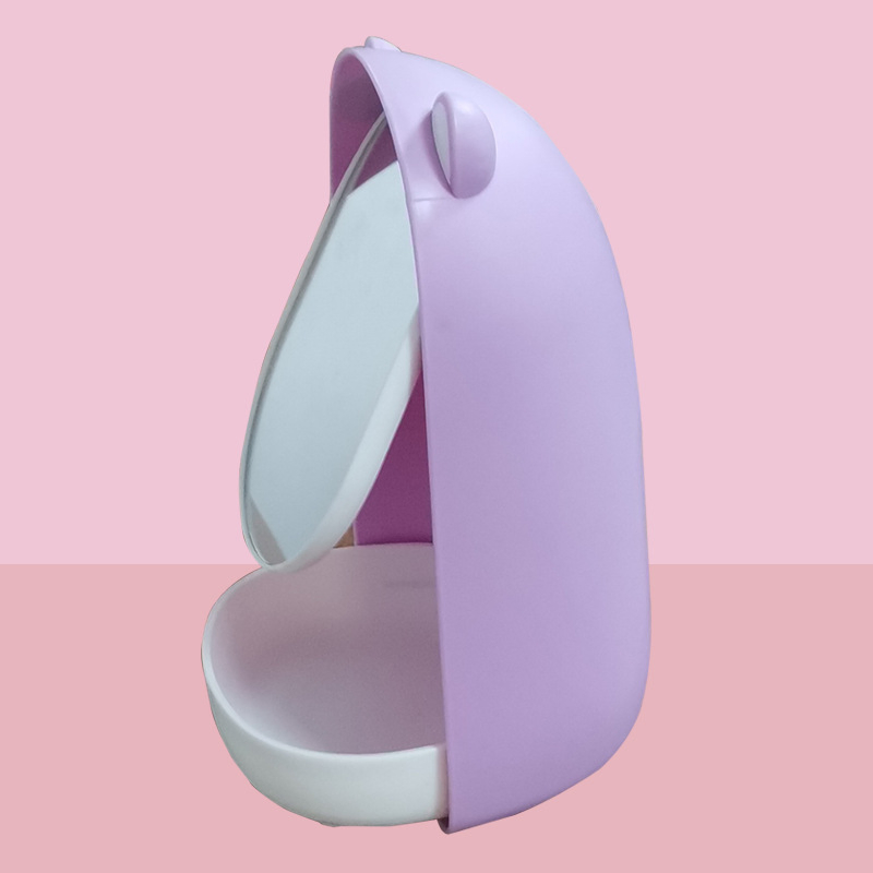 Fashion Sleek Minimalist All-in-One Portable Desktop Makeup Mirror with Storage