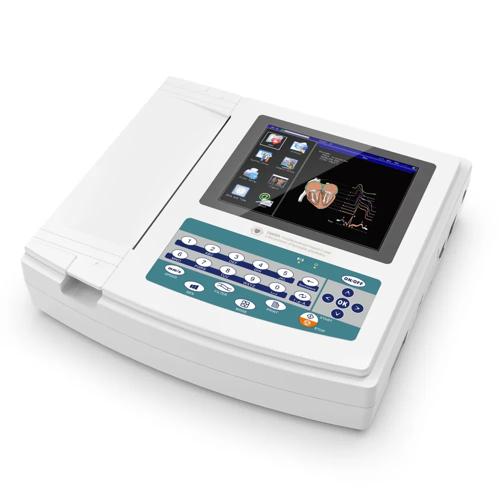 Rechargeable Medical Supply ECG Electrocardiograph Machine for Ambulatory Service