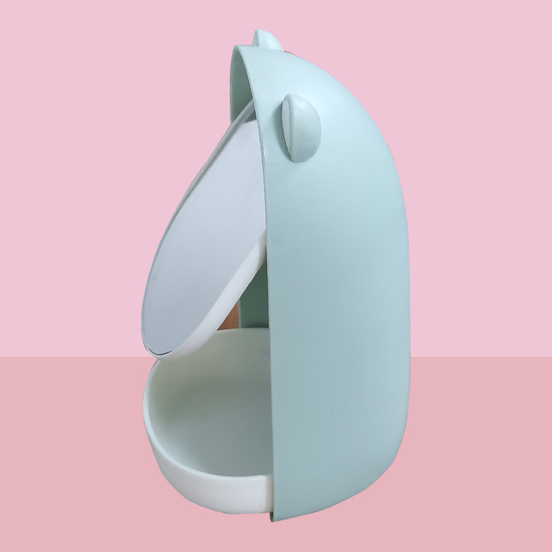 Fashion Sleek Minimalist All-in-One Portable Desktop Makeup Mirror with Storage