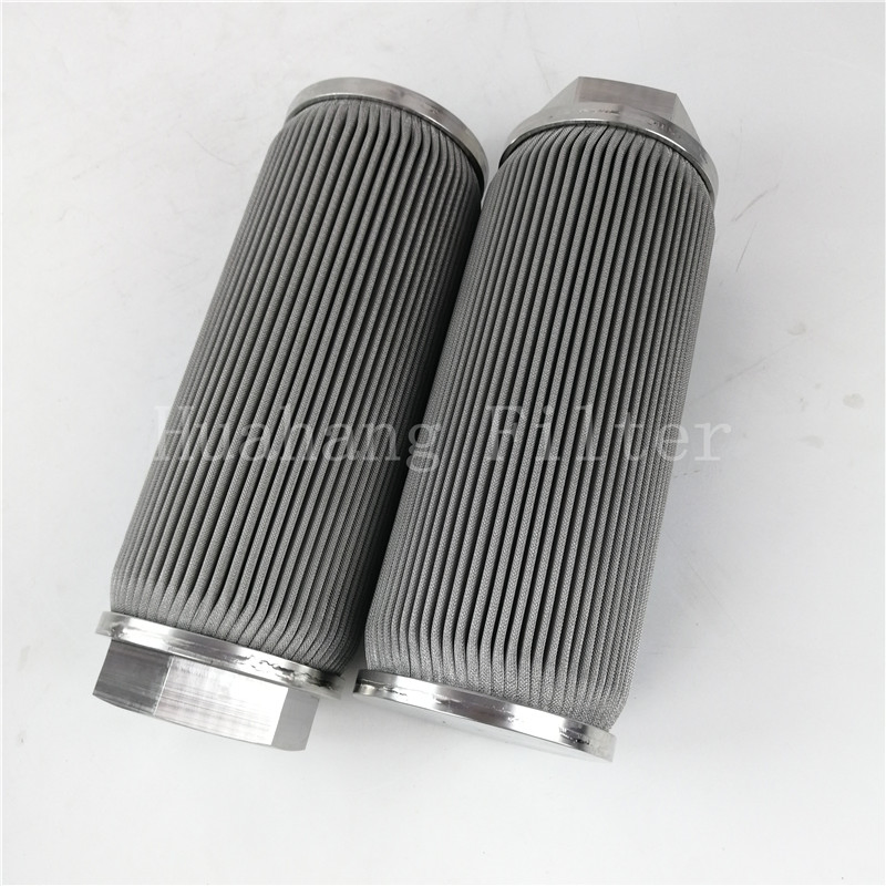 ss 304 316 Stainless steel wire mesh pleated hydraulic filter oil purifier oil filter polymer Perforated &nbsp;melt return suction candle oil filter HWU-80*80G