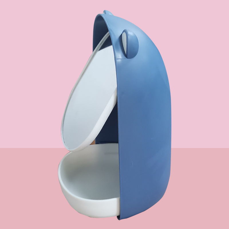 Fashion Sleek Minimalist All-in-One Portable Desktop Makeup Mirror with Storage