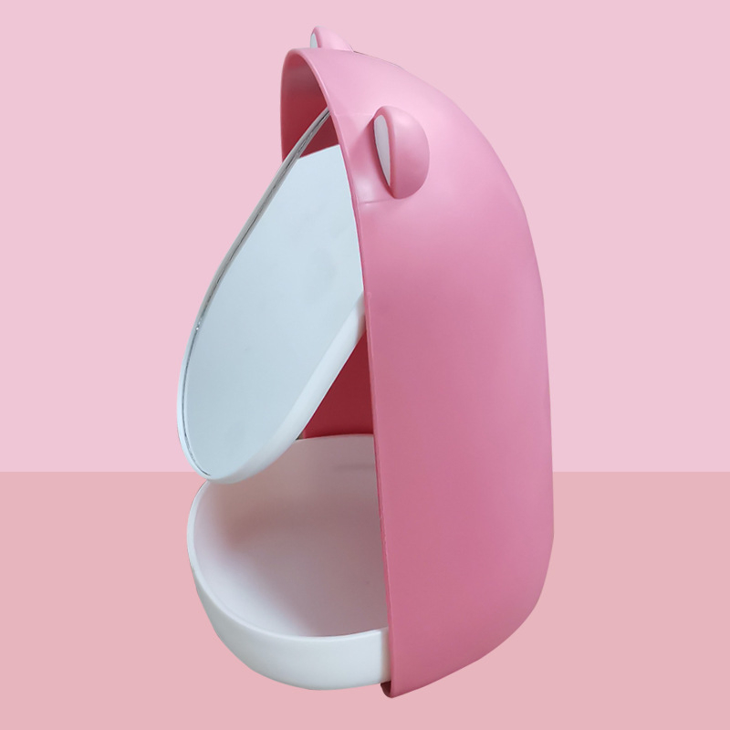 Fashion Sleek Minimalist All-in-One Portable Desktop Makeup Mirror with Storage