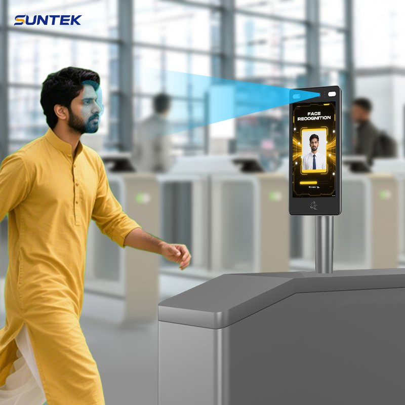 Suntek Dual Camera 2MP 8-Inch Facial Recogintion Device with Poe for Turnstile Gate Access Control System