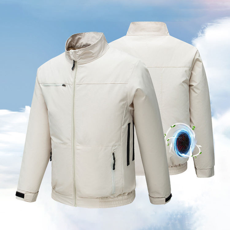 Long Sleeve Cooling Fan Jacket Adjustable Size with USB Charging for Outdoor Use