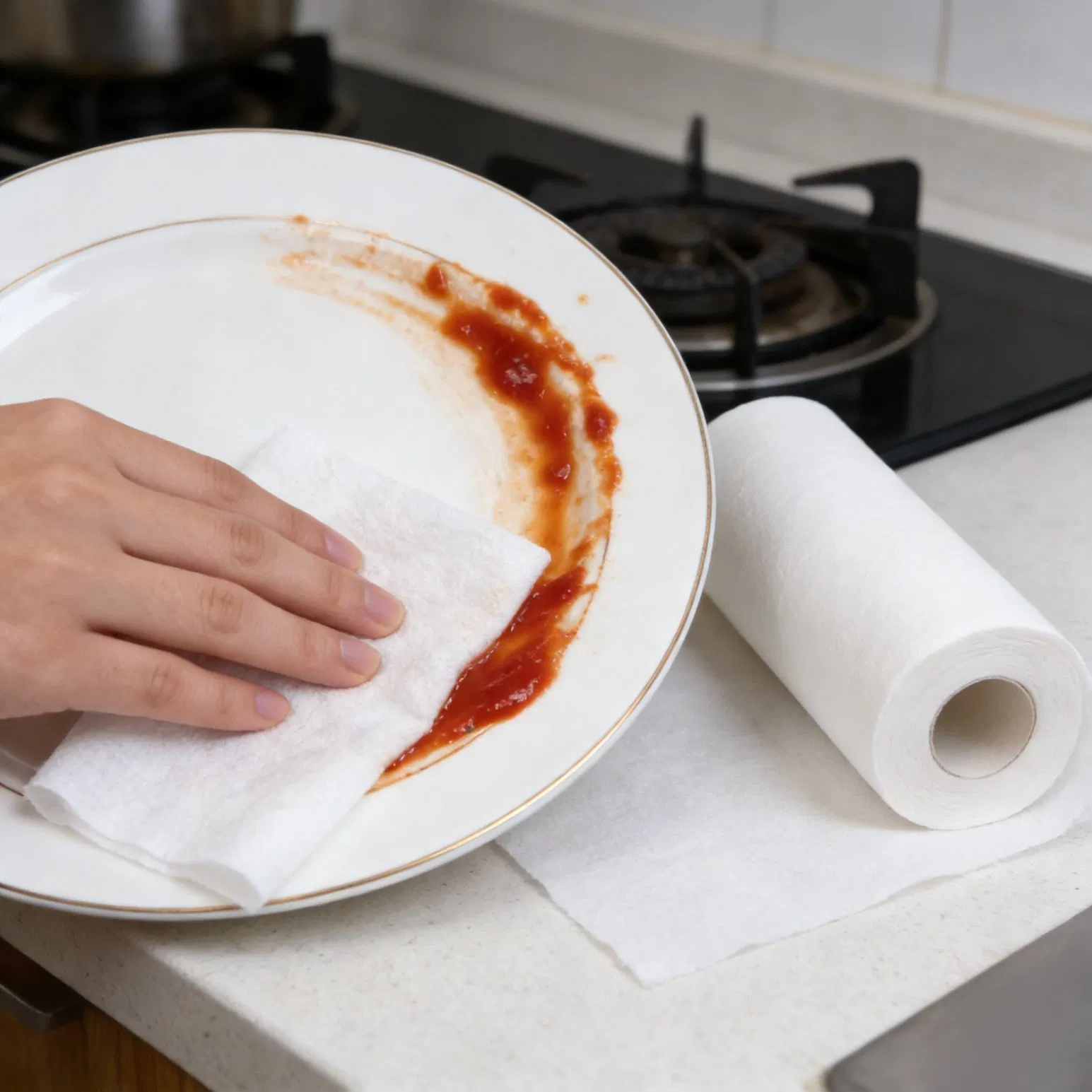 30-120g 100% Rayon High-Strength Spunlace Nonwoven Fabric Jumbo Roll for Kitchen Towels, Cleaning Plain Cloth &amp; Dry Wipes