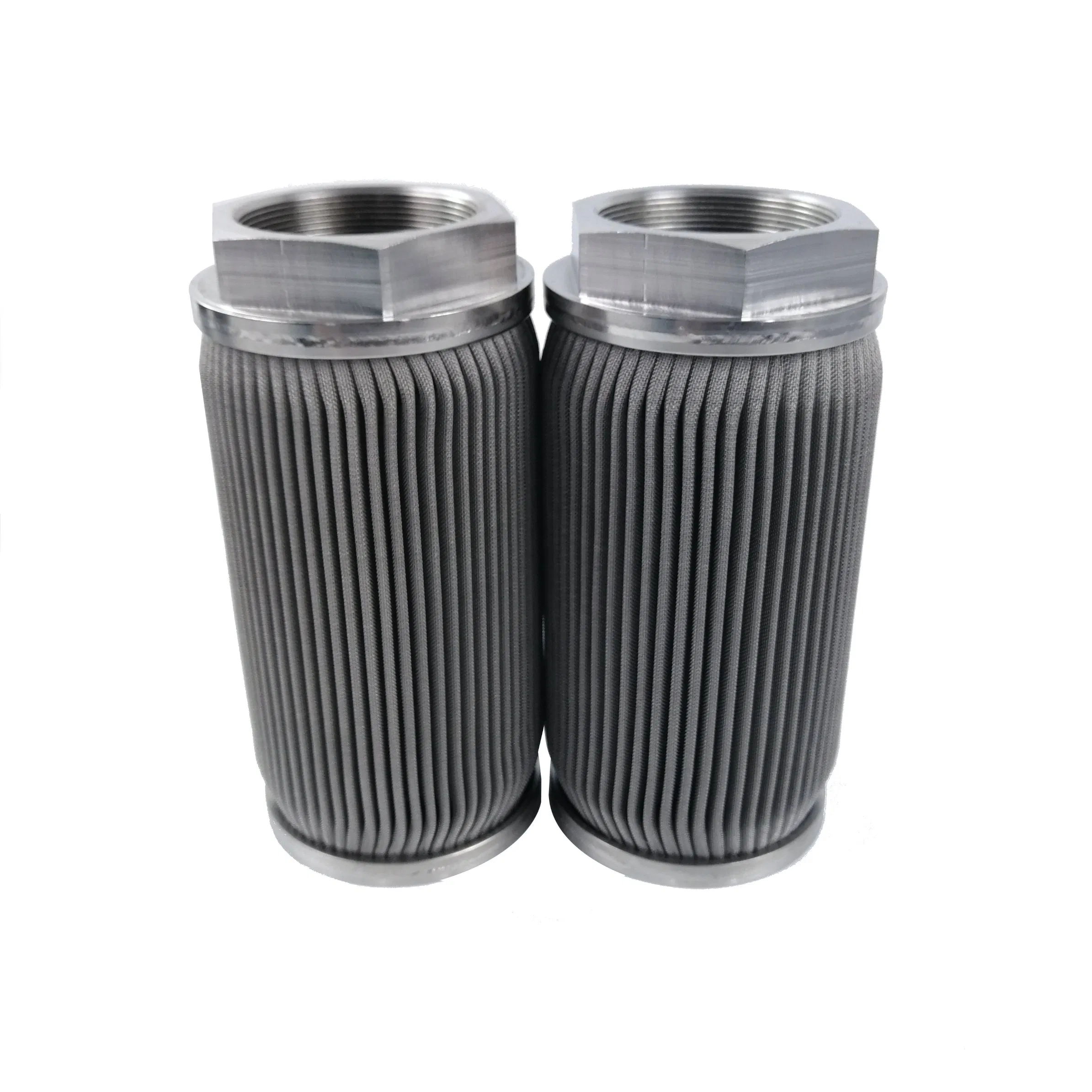 ss 304 316 Stainless steel wire mesh pleated hydraulic filter oil purifier oil filter polymer Perforated &nbsp;melt return suction candle oil filter HWU-80*80G