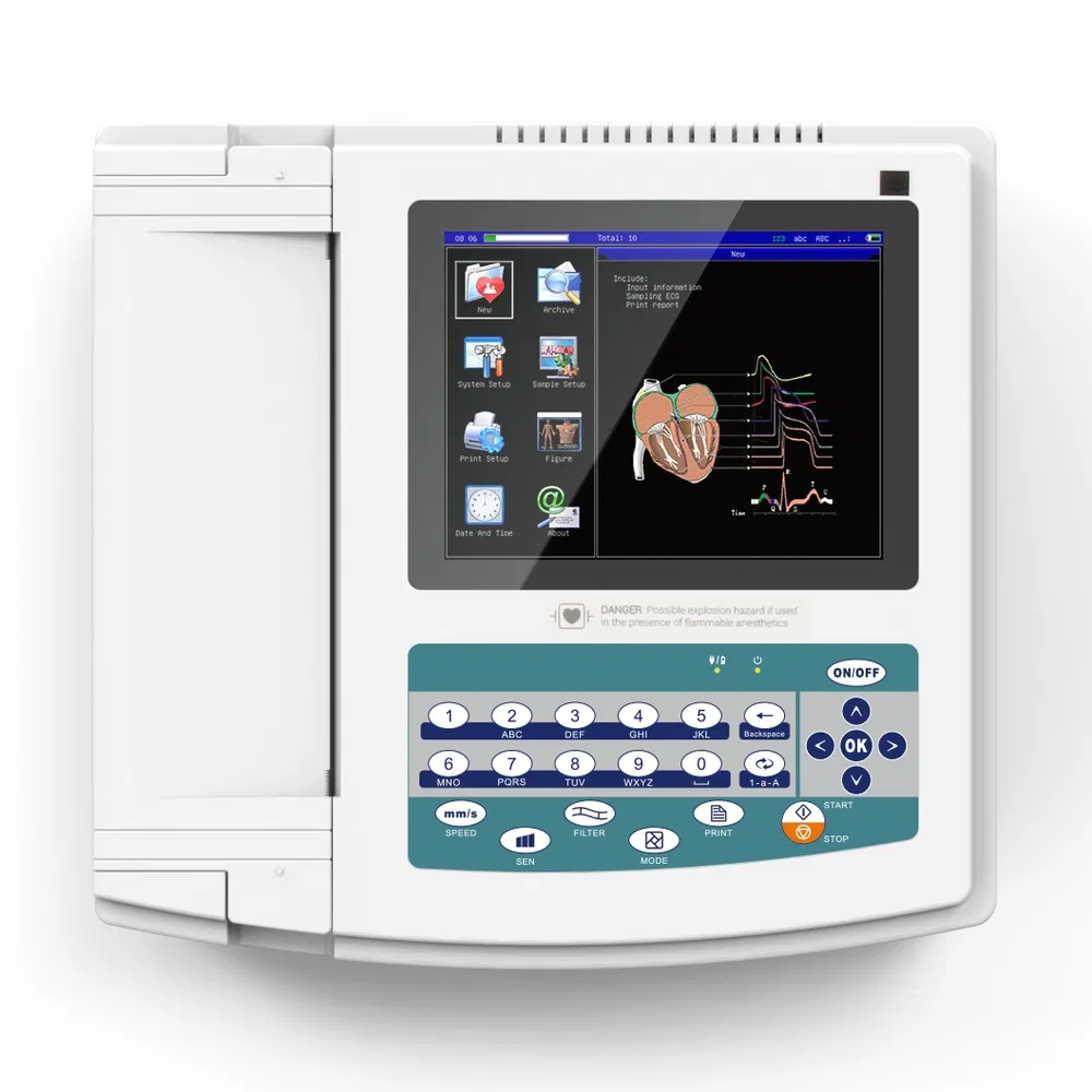Rechargeable Medical Supply ECG Electrocardiograph Machine for Ambulatory Service