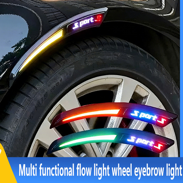 Wholesale Price Universal LED Wheel Arch Lights for Car Styling Exterior Accessories Dynamic Flowing Fender Lip Lamps with Dual Color Driving/Turn Signal