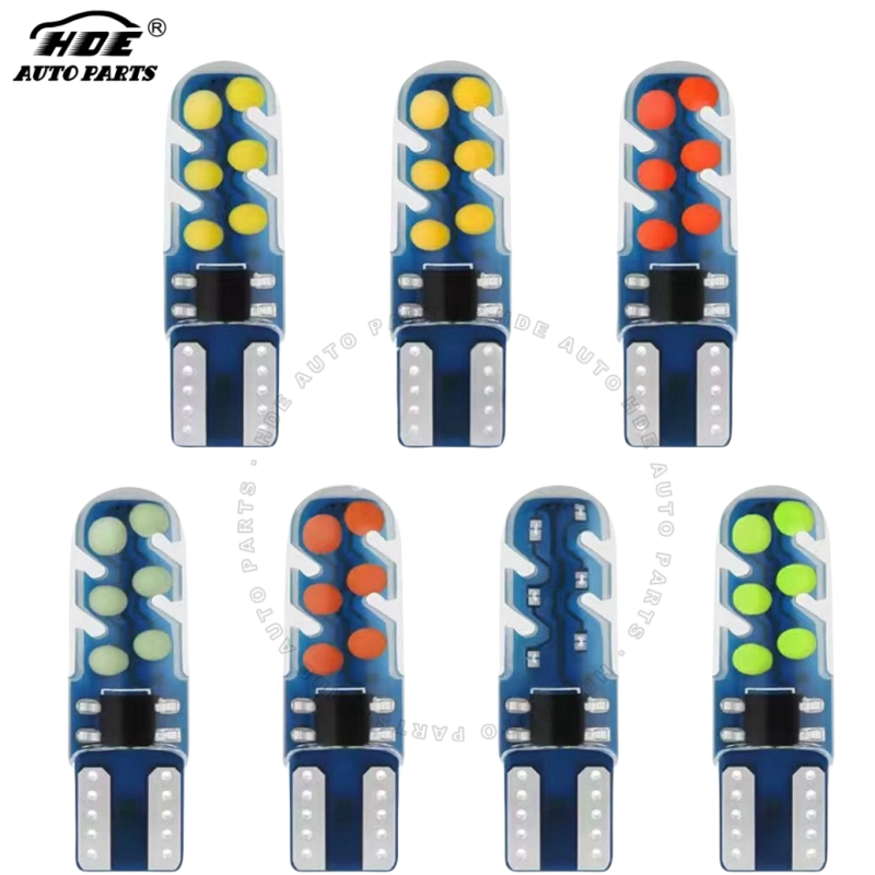 Car Accessories T10 COB Auto Motorcycle Car LED Bulb Flash Auto LED Interior Reading Indicator Lights Bulbs Multi-Color Silica