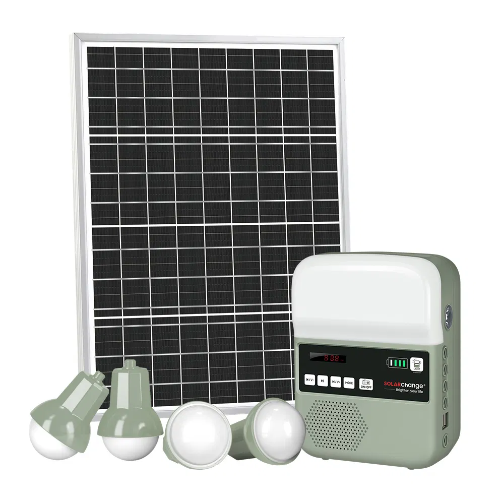 Solar LED Lighting System with USB Mobile Charger