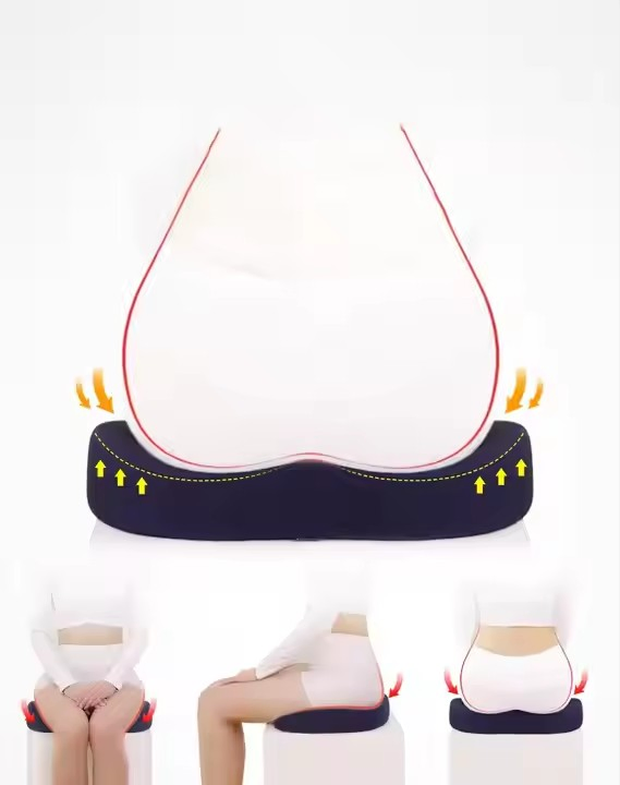 Sciatica Pain Chair Tailbone Back Memory Foam Relief Pillow Car Seat Cushion