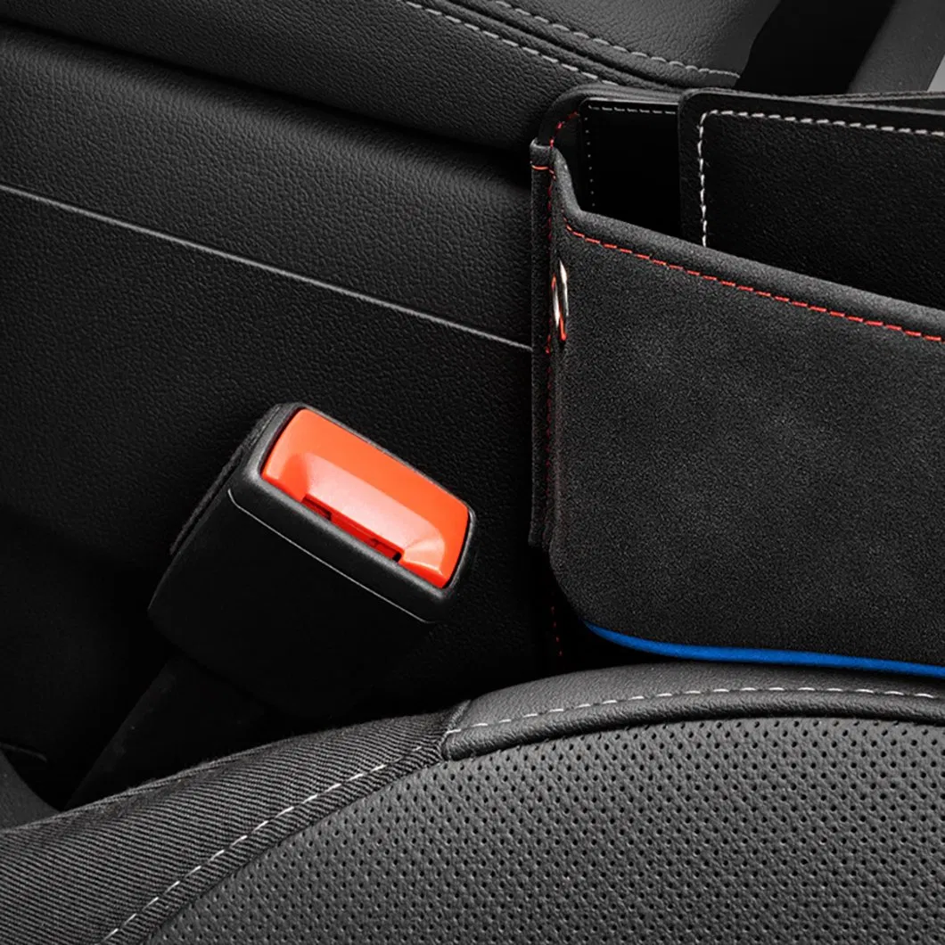 Versatile Microfiber and Leather Car Seat Gap Storage Solution