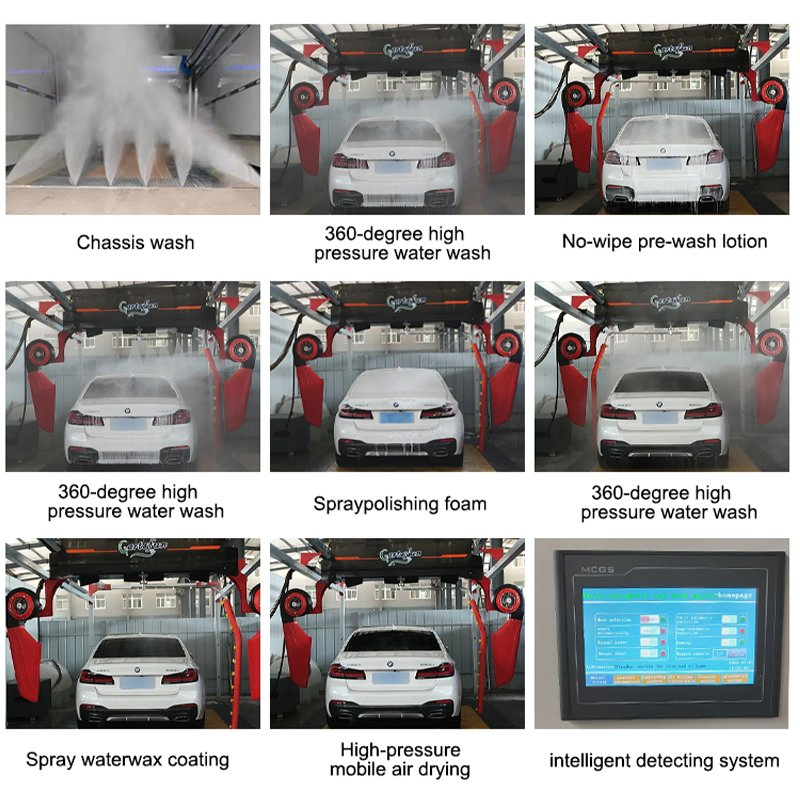 Eco-Friendly Electric Car Wash: LED Lighting and Comprehensive Chassis Cleaning System