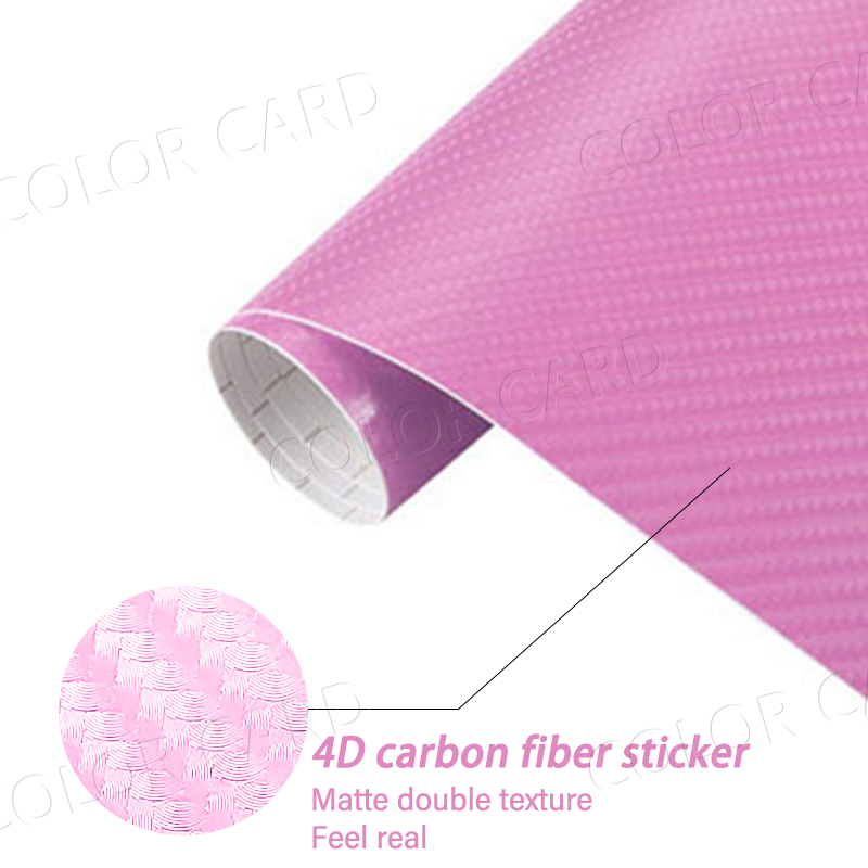 4D Carbon Fiber Pink PVC Car Wrap Vinyl Film Styling Exterior Accessories Car Body Wrap