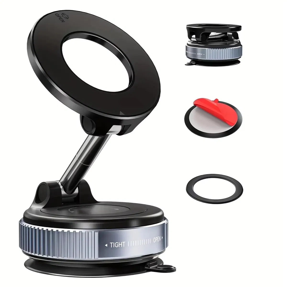 Magnetic Car Phone Holder 360 Adjustable Suction Phone Mount Vacuum Suction Magnet Phone Holder Mount for Car Smooth Surface Gym