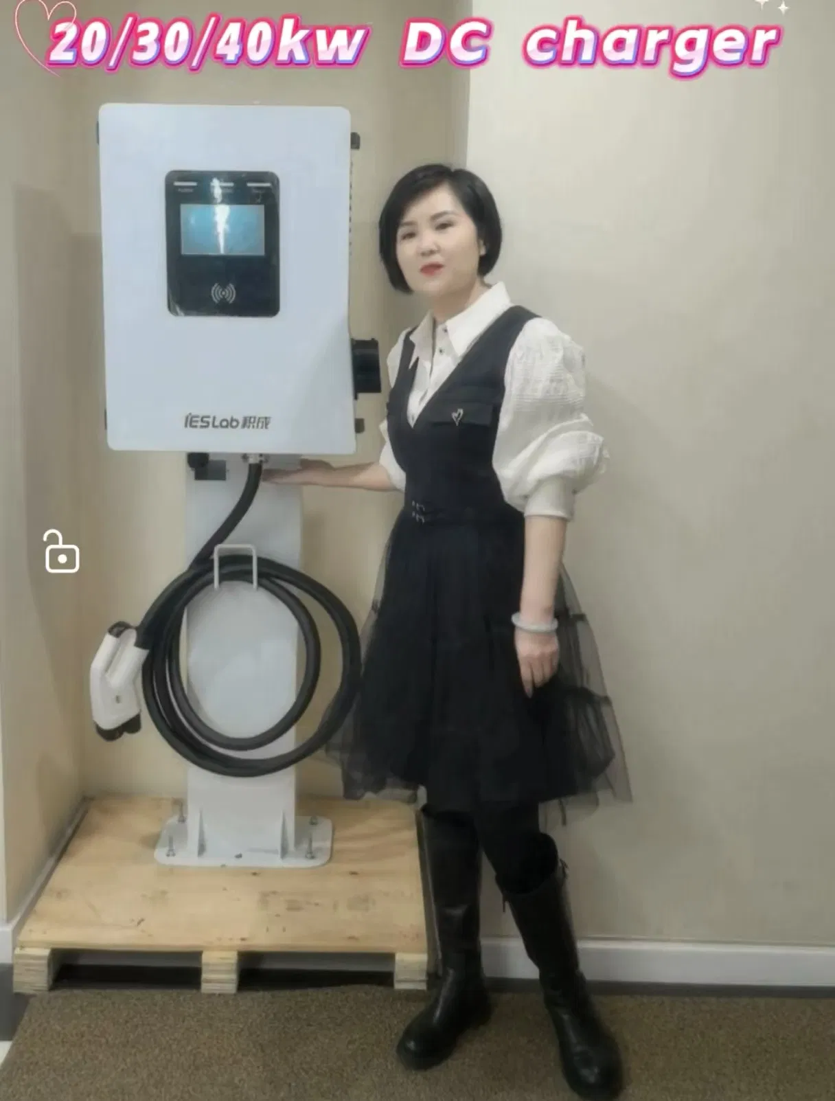 Commercial 20/30/40kw Fast DC EV Charger LCD Display Solutions with Ocpp CE Electric Car Charging Solutions