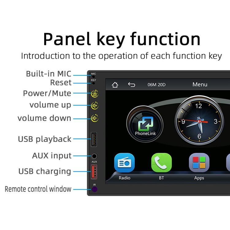Car Accessory Fs03c Car Stereo 7-Inch MP5 Player Multimedia Player with Mirror Link Steering Wheel Control Car Video
