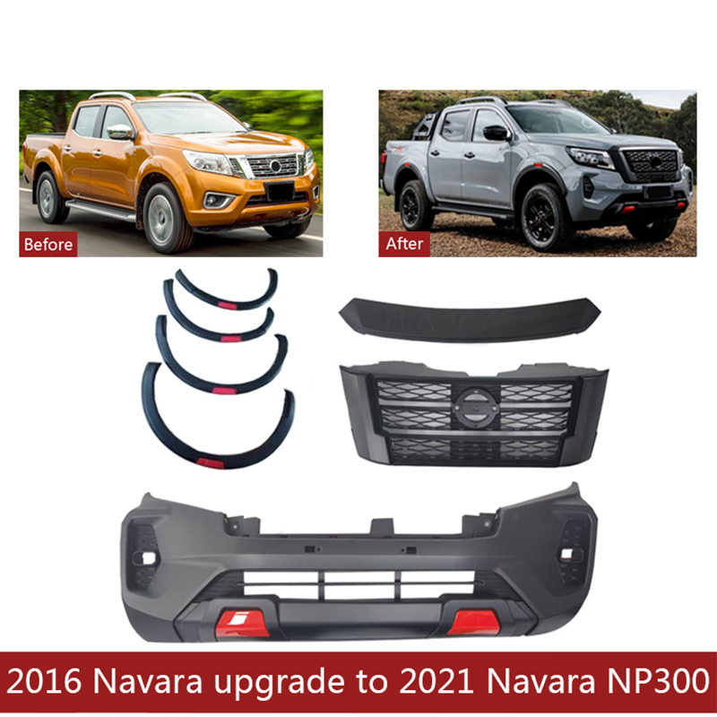 High Quality Auto Parts Car Exterior Accessories Body Kit Fit PP Material for Navara Np300 2016 Upgrade to 2021