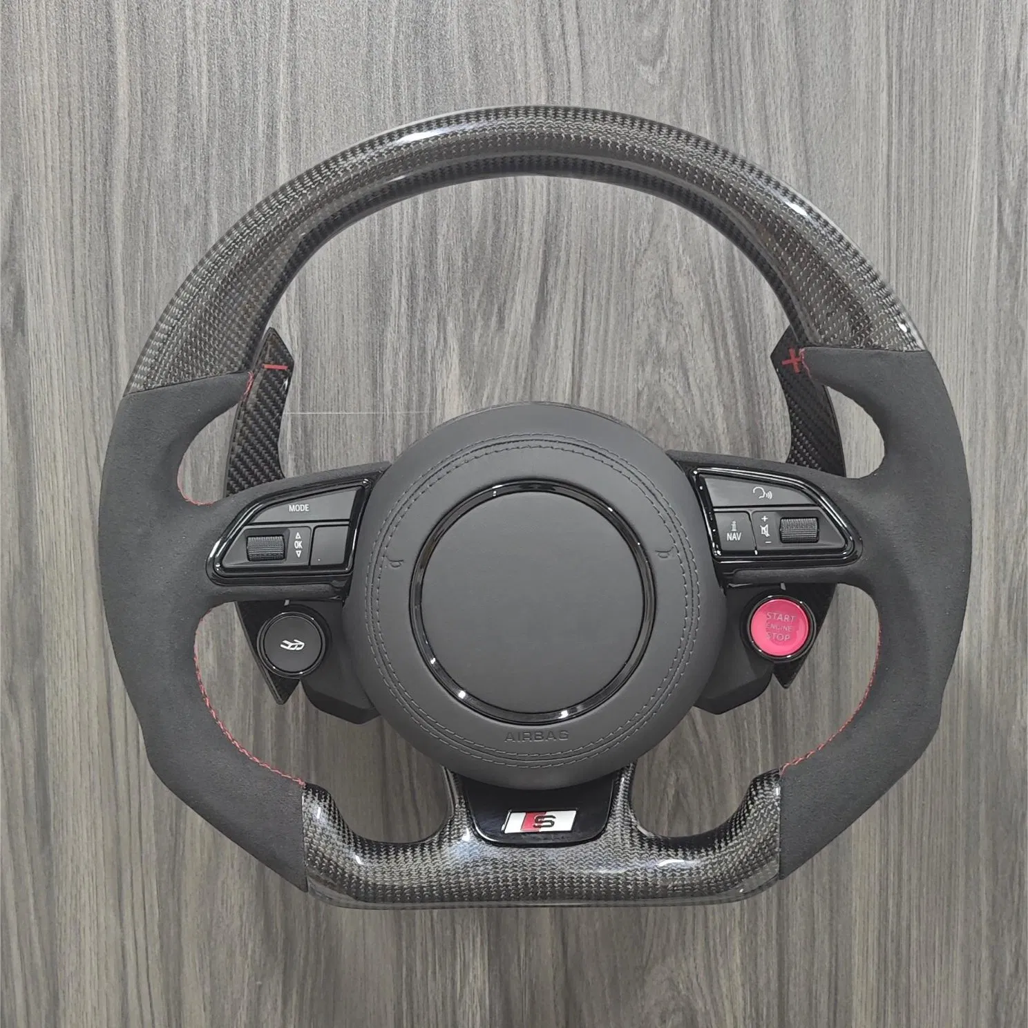 for Audi A5 A6 C6 C7 A7 R8 RS RS3 RS4 RS5 Q3 Q5 Q7 Tt A3 A4 B8 S3 S4 S5 B9 RS6 RS7 Custom Leather Steering Wheel Car Accessories