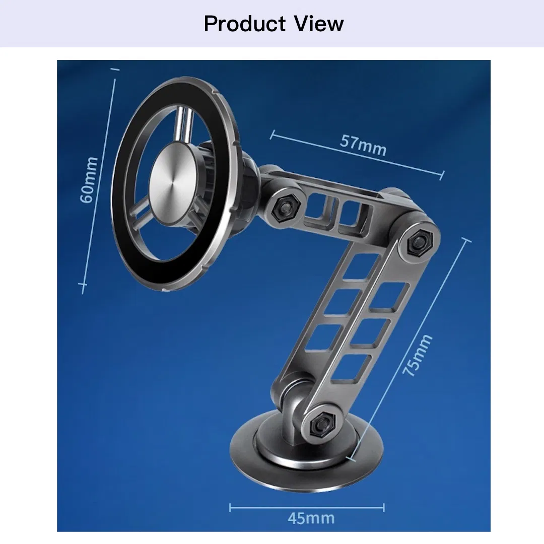 Metal Folding Magnetic Phone Holder Strong Magnet Car Mount 360° Rotation