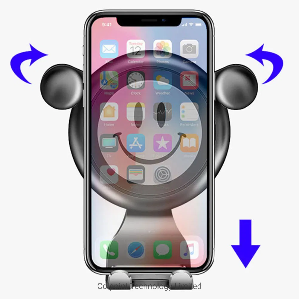 Hot Rundong Smile Face Pattern Car Air Vent Phone Holder Gravity Universal Car Cradle Mount