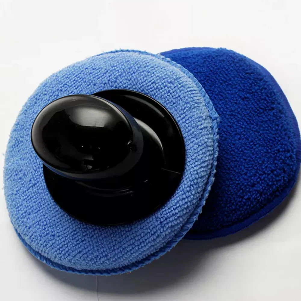 Warp Knitting Paint Care Microfiber Car Polishing Pads Woollen Buffing Pad Wax Applicator Shaped Foam Sponge Ultra Soft Cleaning Tool