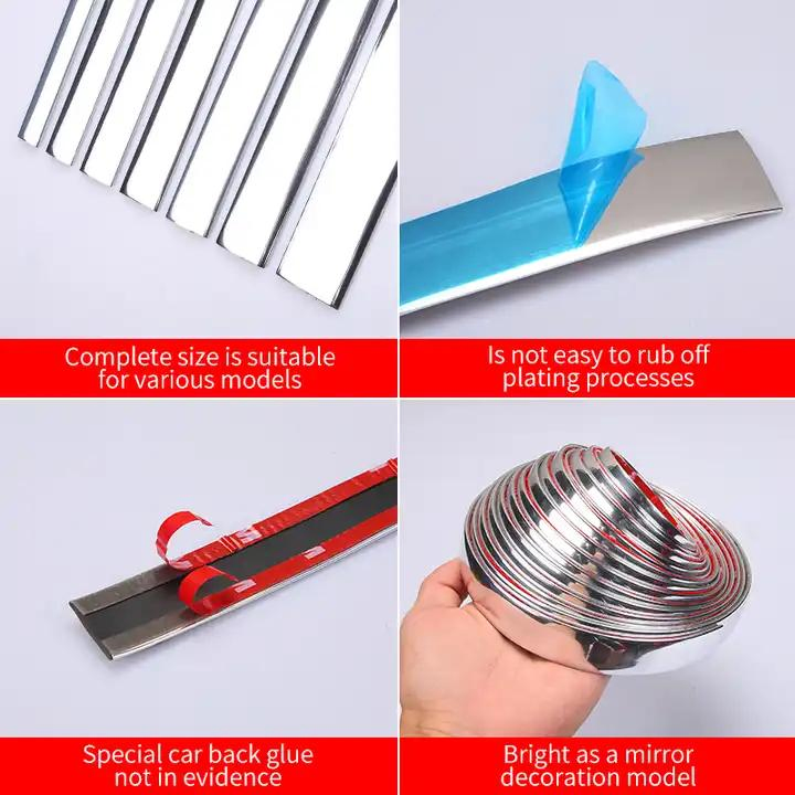 25mm Chrome Side Door Molding Trim Car Door Edge Scratch Guard Car Exterior Accessories