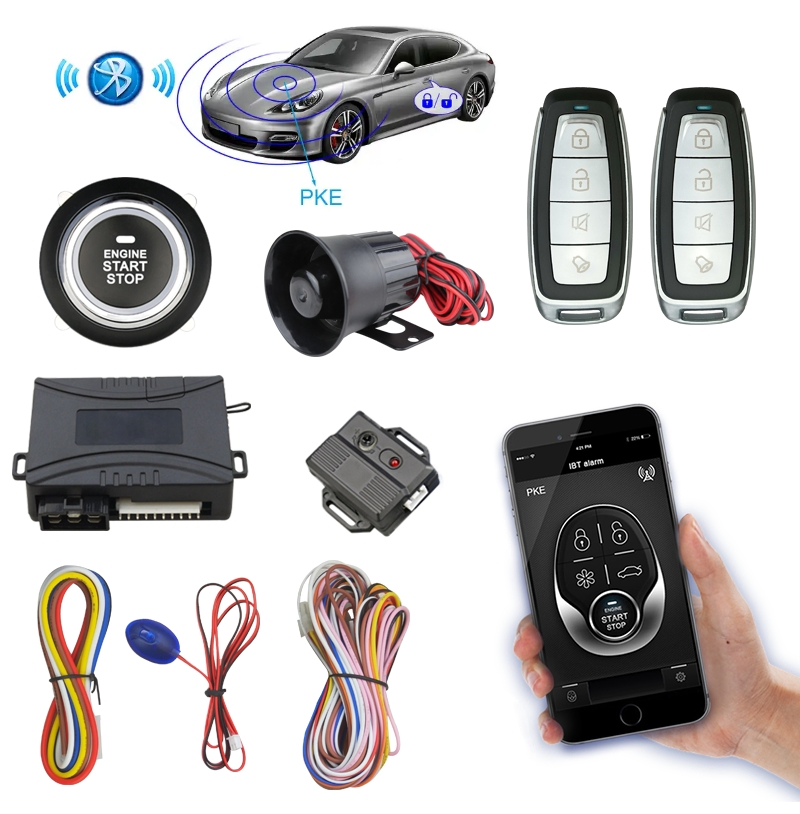 Nto Pke 12V Car Alarm System with APP Remote Control Push Button