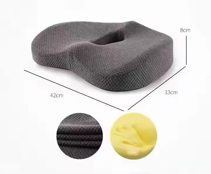 Sciatica Pain Chair Tailbone Back Memory Foam Relief Pillow Car Seat Cushion