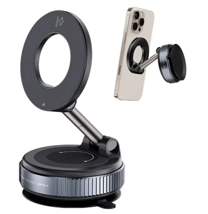 Magnetic Car Phone Holder 360 Adjustable Suction Phone Mount Vacuum Suction Magnet Phone Holder Mount for Car Smooth Surface Gym