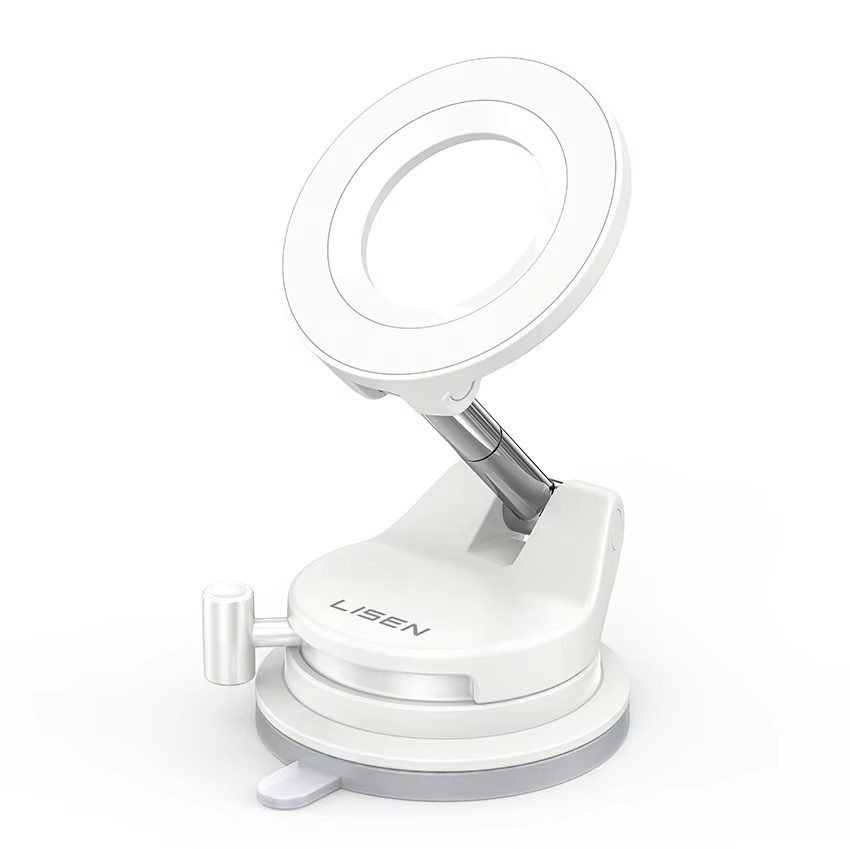 X93 360 Degree Adjustable Hands Free Double Vacuum Sucker Magnetic Suction Phone Mount for Car Gym Mirror Smooth Surface